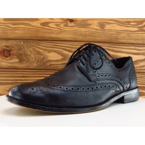 Nunn Bush Sz 10.5 Brogue‎ Black Leather Men Lace Up 54525 Medium - Picture 1 of 11